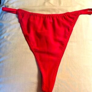 New Vintage Cinema Etoile Sheer Red Chiffon Thong XL high cut rise 1990s Y2K